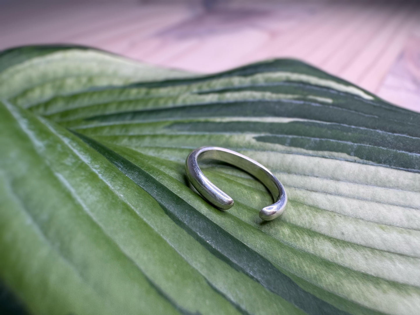 Handmade Minimalist Sterling Silver Cuff Ring | Open Band, Simple Stacking Ring