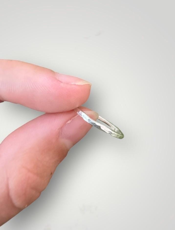 Handmade Sterling Silver Hammered Ring | Dainty Stacking Ring