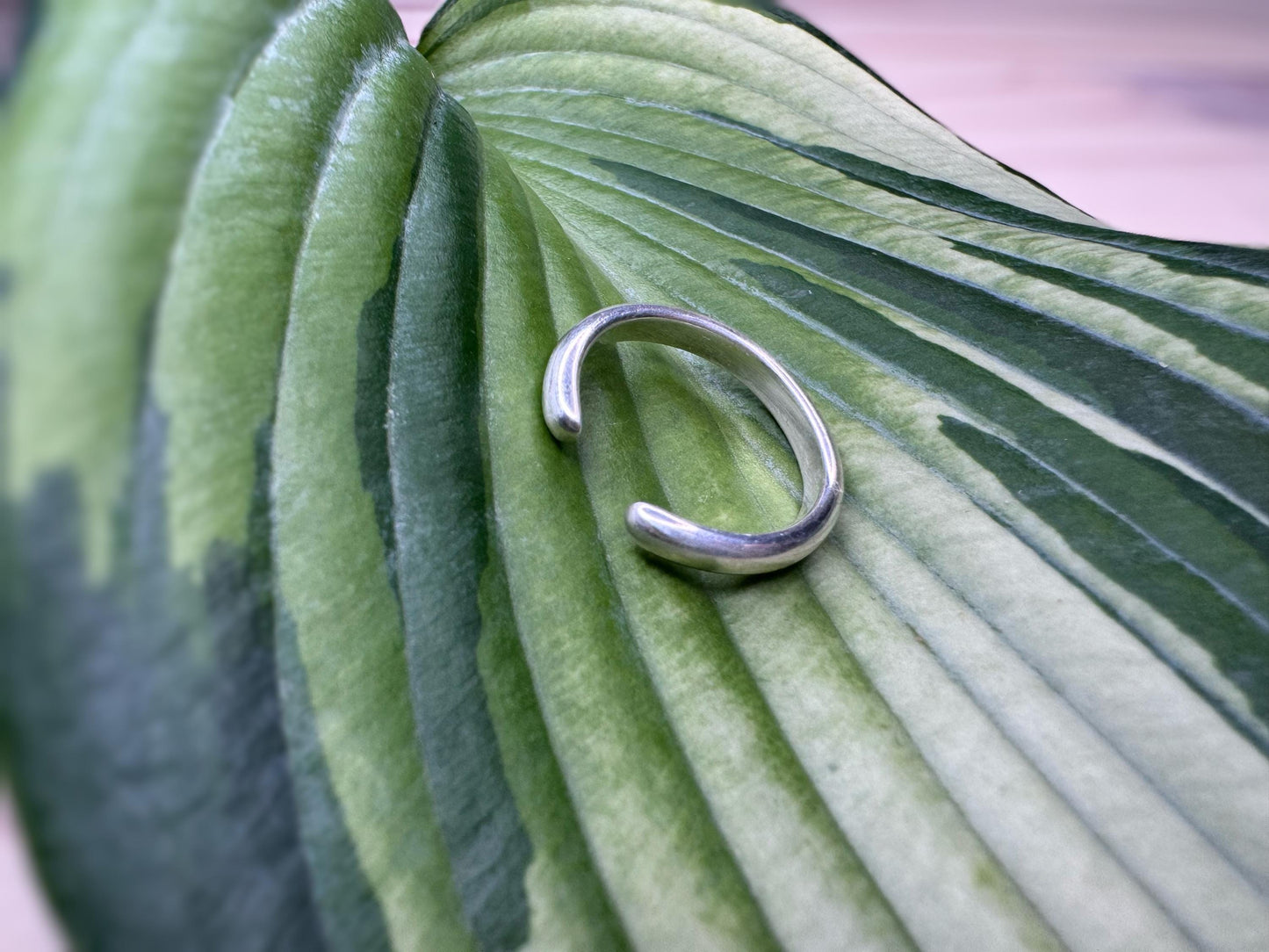 Handmade Minimalist Sterling Silver Cuff Ring | Open Band, Simple Stacking Ring