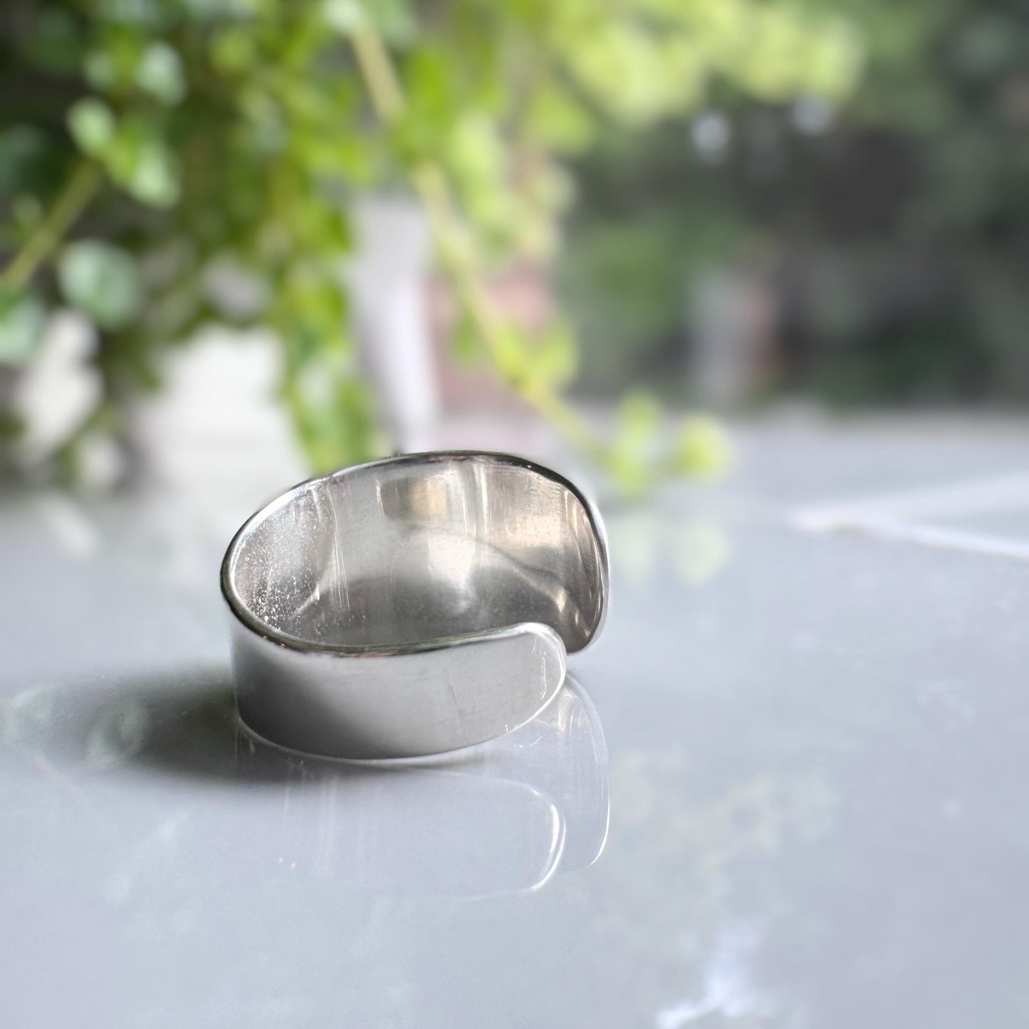 Minimalist Sterling Silver Cuff Ring | Adjustable Modern Band for Everyday Wear