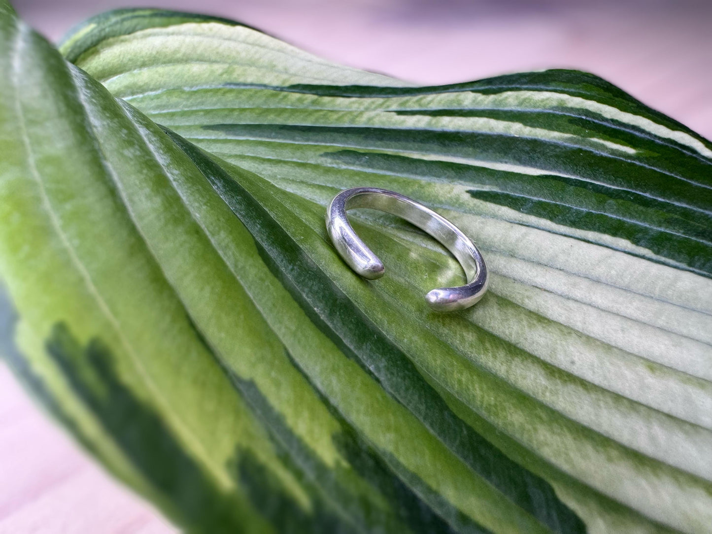 Handmade Minimalist Sterling Silver Cuff Ring | Open Band, Simple Stacking Ring