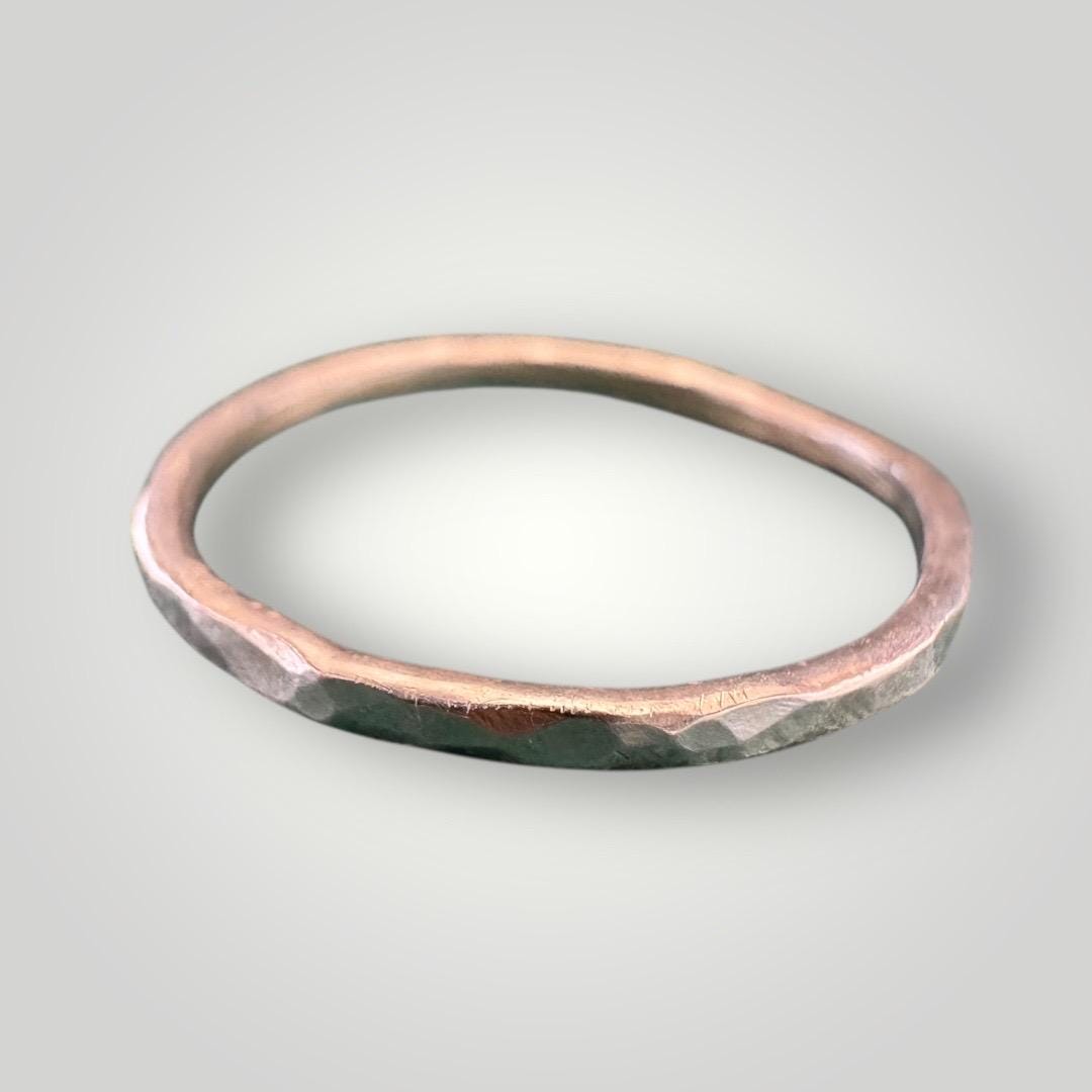 Handmade Sterling Silver Hammered Ring | Dainty Stacking Ring