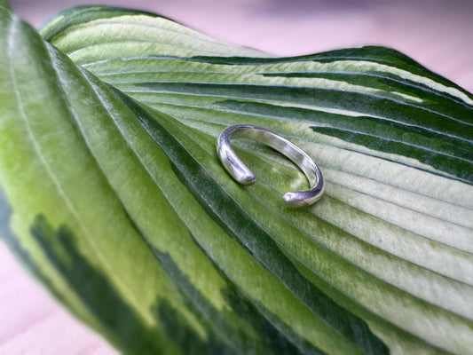 Handmade Minimalist Sterling Silver Cuff Ring | Open Band, Simple Stacking Ring