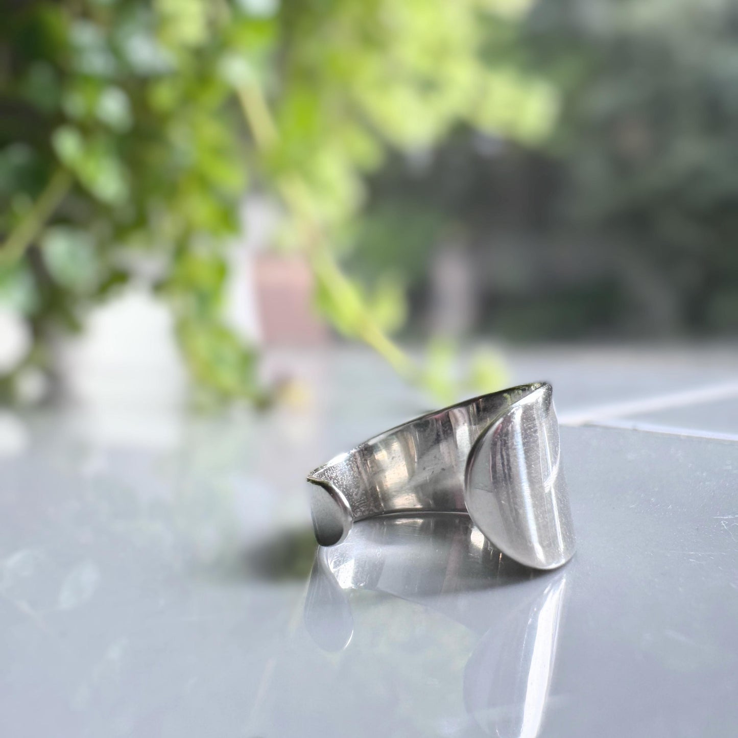 Minimalist Sterling Silver Cuff Ring | Adjustable Modern Band for Everyday Wear